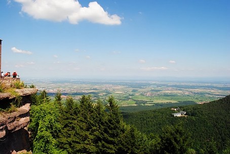 La vue sur la plaine d'Alsace depuis le Mont sainte Odile