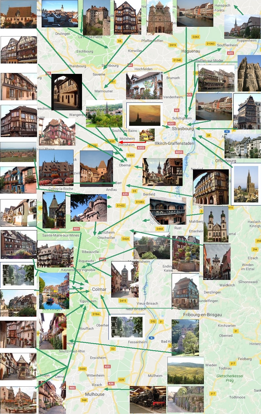 Carte Alsace touristique