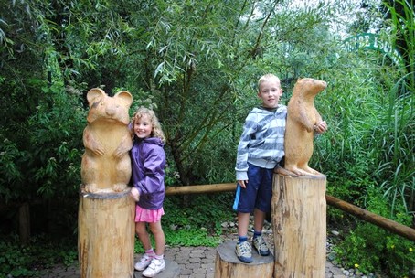 Photo souvenir au coin des castors au parc d'Hunawihr