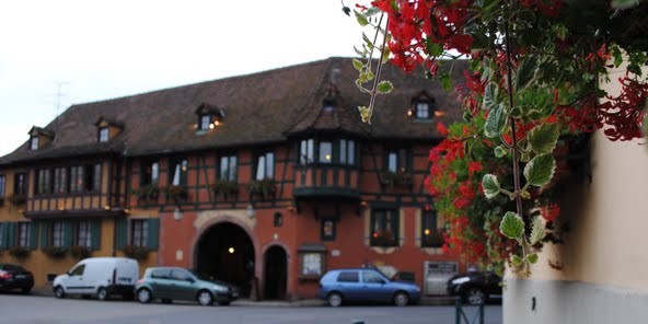 La façade du restaurant " A la couronne" à Scherwiller