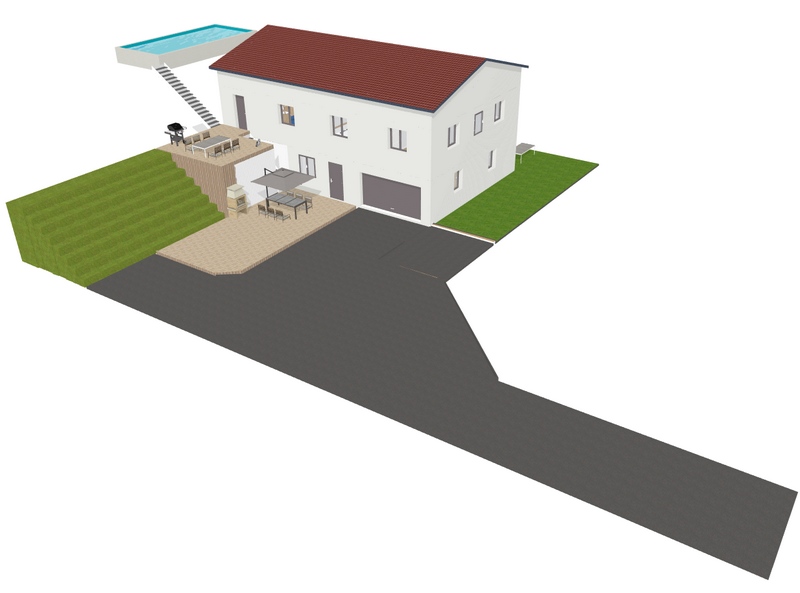 Terrain  vendre  Bagnols sur Cze - proposition implantation maison 126m sur garage