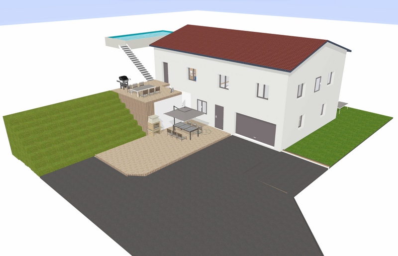 Terrain  vendre  Bagnols sur Cze - proposition implantation maison 126m sur garage