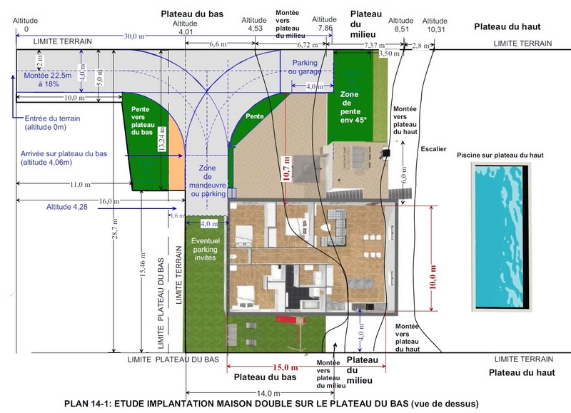 Terrain  vendre  Bagnols sur Cze - proposition implantation maison 126m +82m