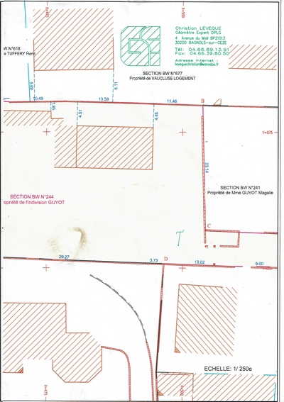 PLAN4 du terrain  vendre  Bagnols sur Cze