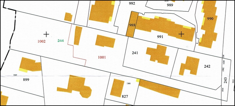 Extrait de plan cadastral du terrain  vendre  Bagnols sur Cze