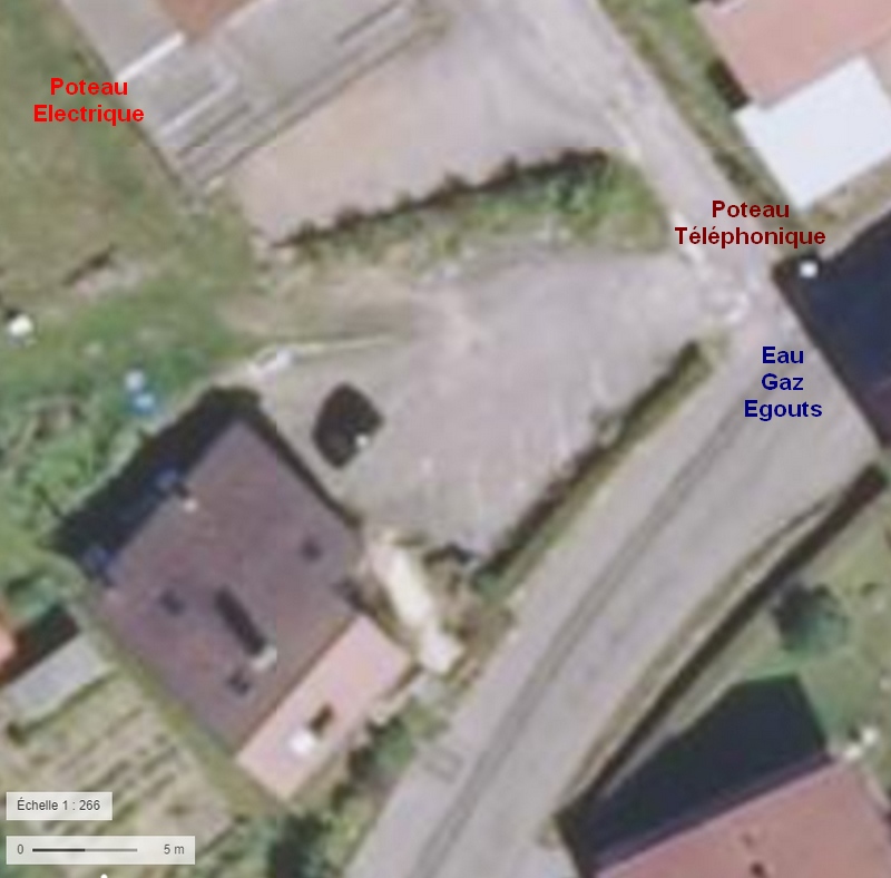 Terrain à vendre à Gérardmer - vue d'avion des emplacements des réseaux