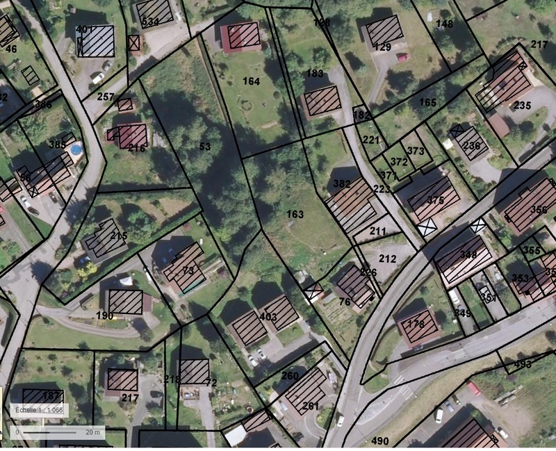 Terrain à vendre à Gérardmer - vue sur Géoportail du quartier des Hagis