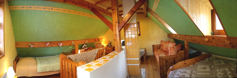 Vue panoramique 240° dans la chambre du gite en Alsace